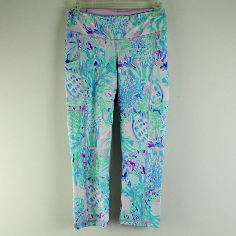 Lilly Pulitzer Luxletic Weekender Crop Amethyst Tin Craysea Leggings S